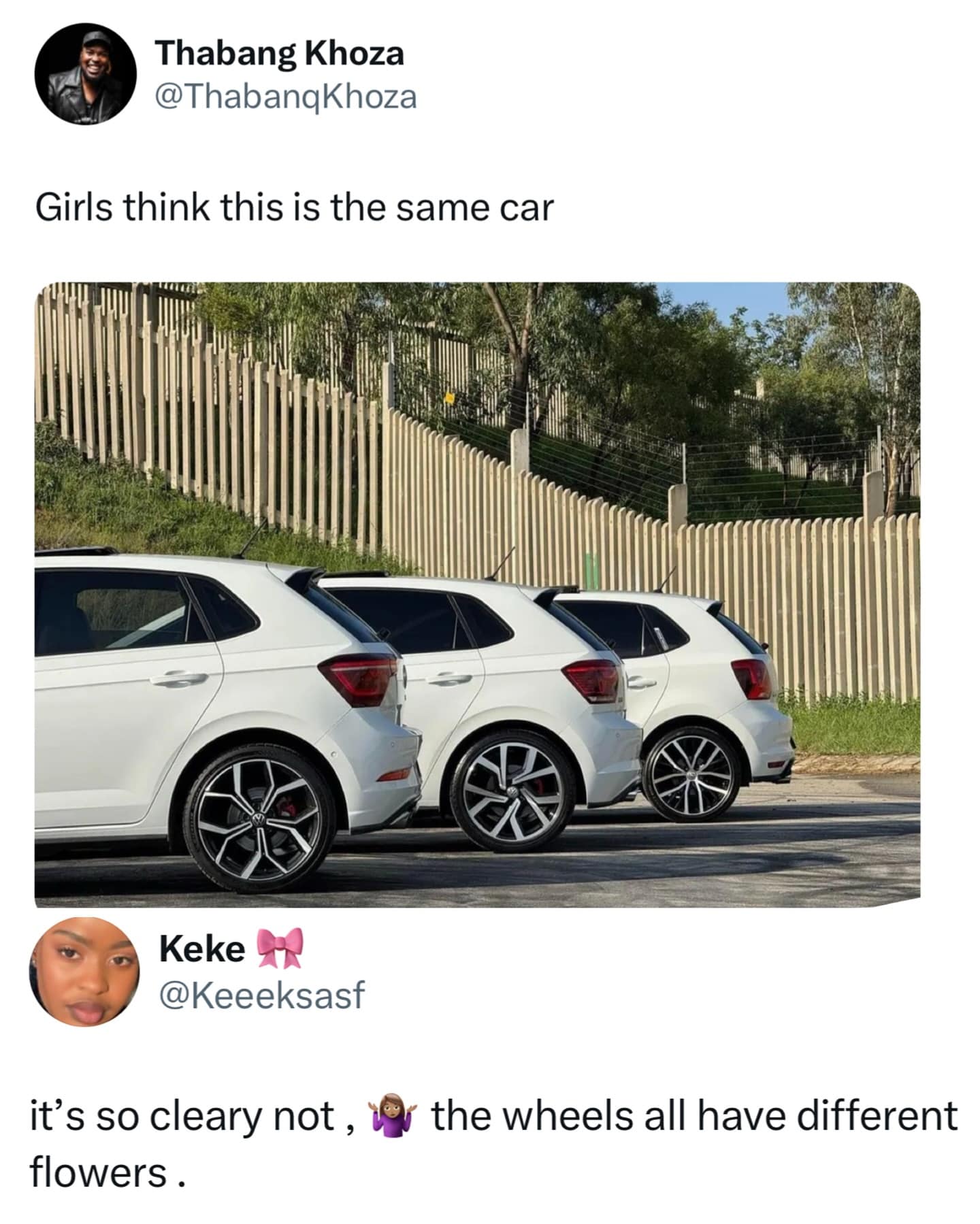 Girls think this is the same car
