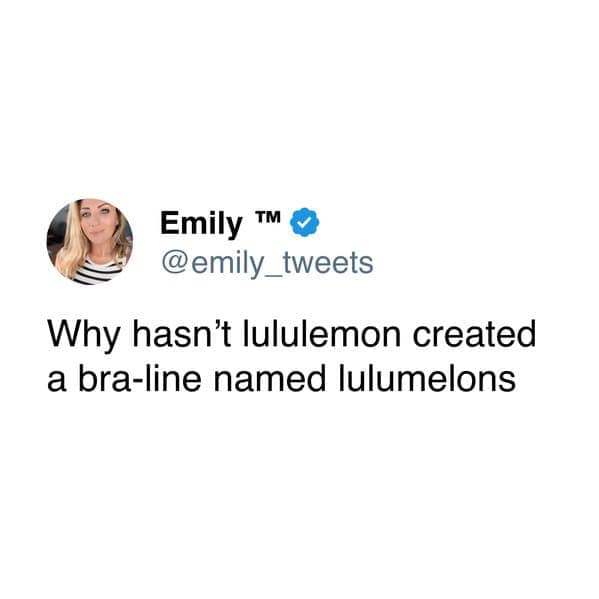Why hasn't lululemon created a bra-line named lulumelons