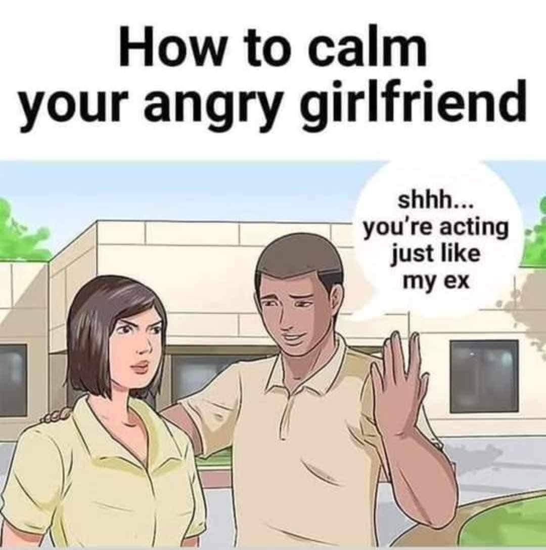 How to calm your angry girlfriend shhh... you're acting just like my ex