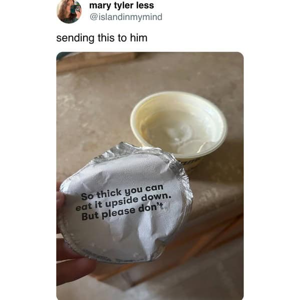 So thick you can eat it upside down. But please don't