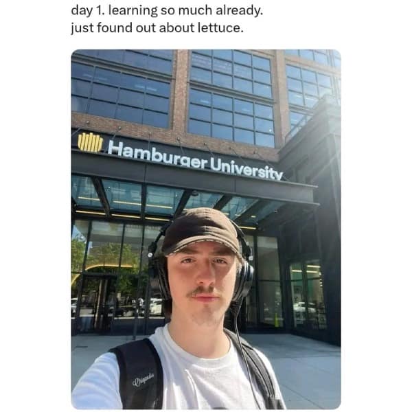 day 1. learning so much already. just found out about lettuce. Hamburger University