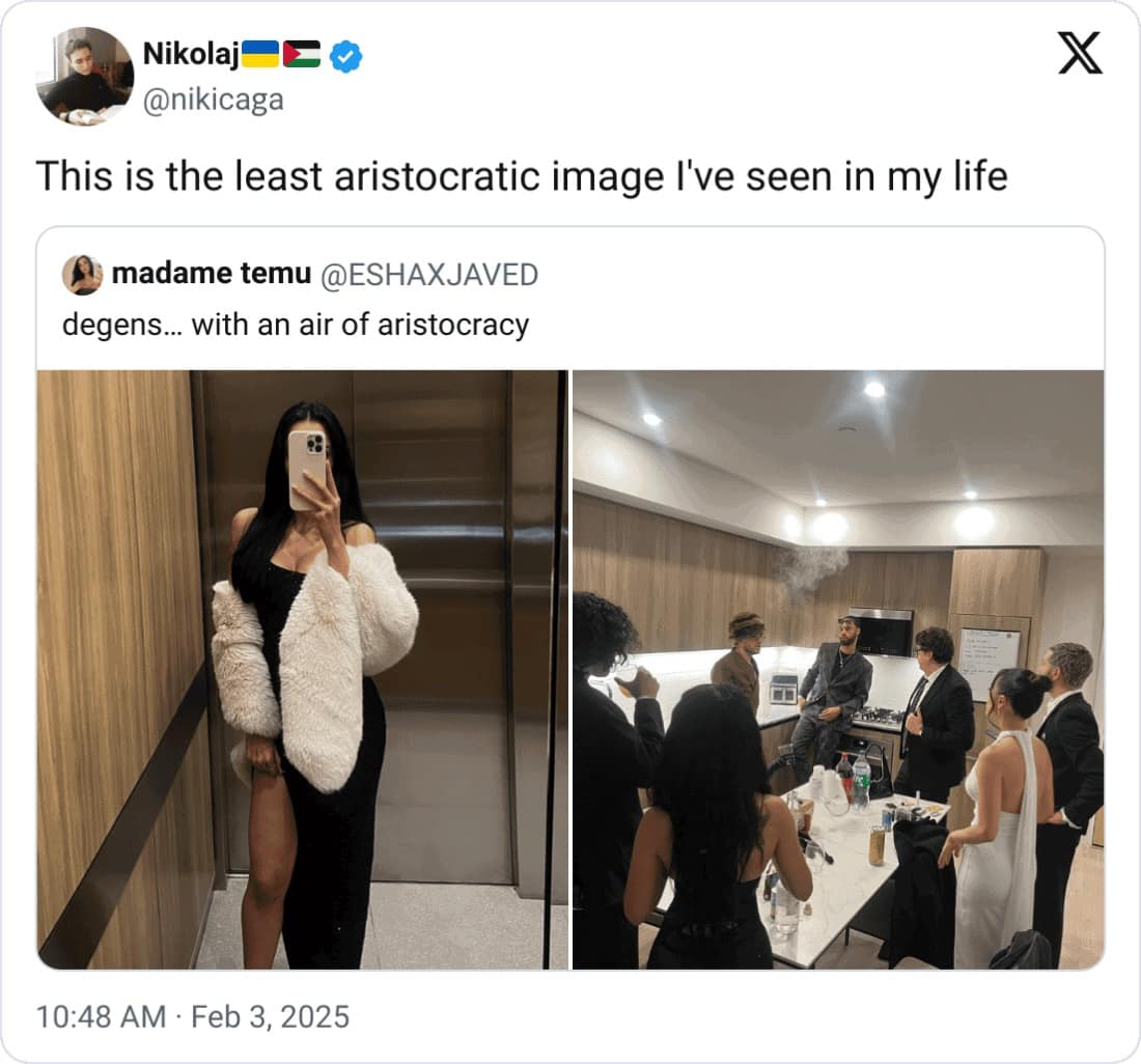 This is the least aristocratic image l've seen in my life