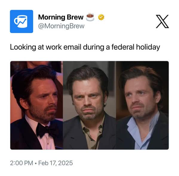 Looking at work email during a federal holiday