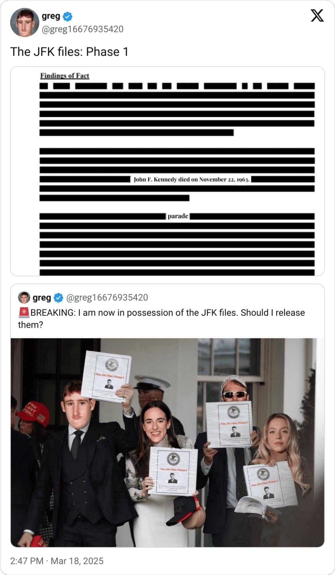 jfk files memes, jfk memes, JFK conspiracy memes, Kennedy assassination jokes, JFK theories, grassy knoll memes, Trump JFK files, Trump conspiracy files, JFK documents release, JFK Trump announcement, historical memes, history humor, presidential memes, political satire