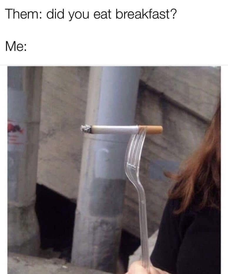 Them: did you eat breakfast? Me: