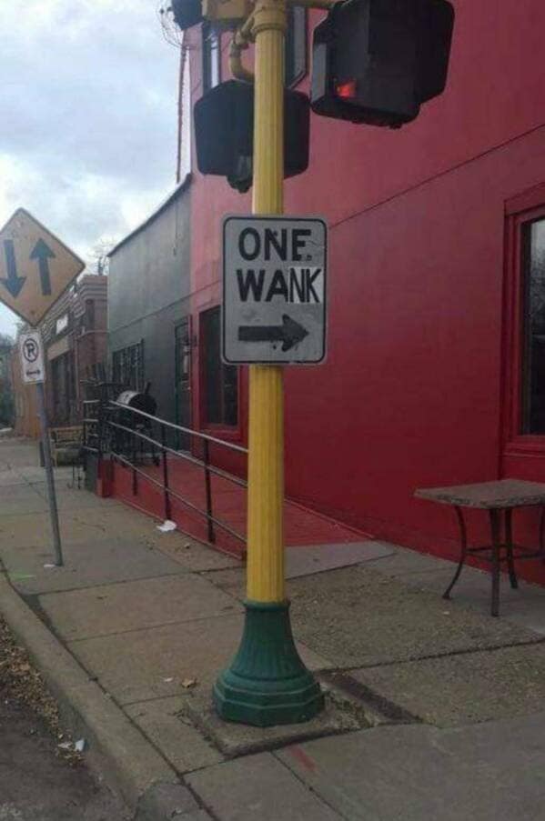 one wank sign