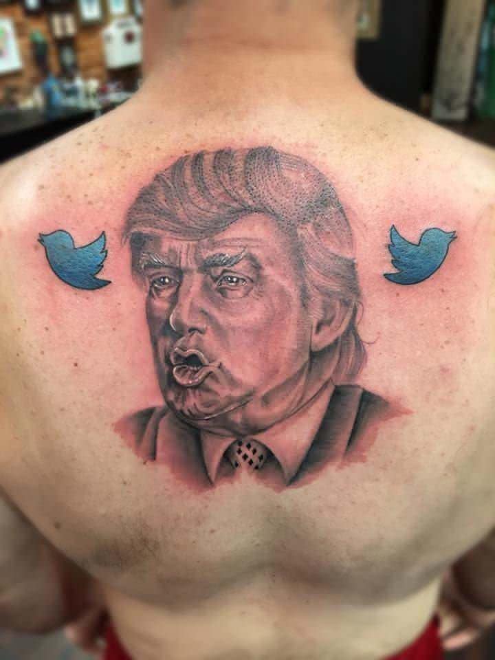 trump back tattoo