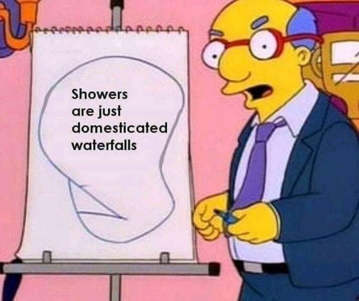 Showers are just domesticated waterfalls
