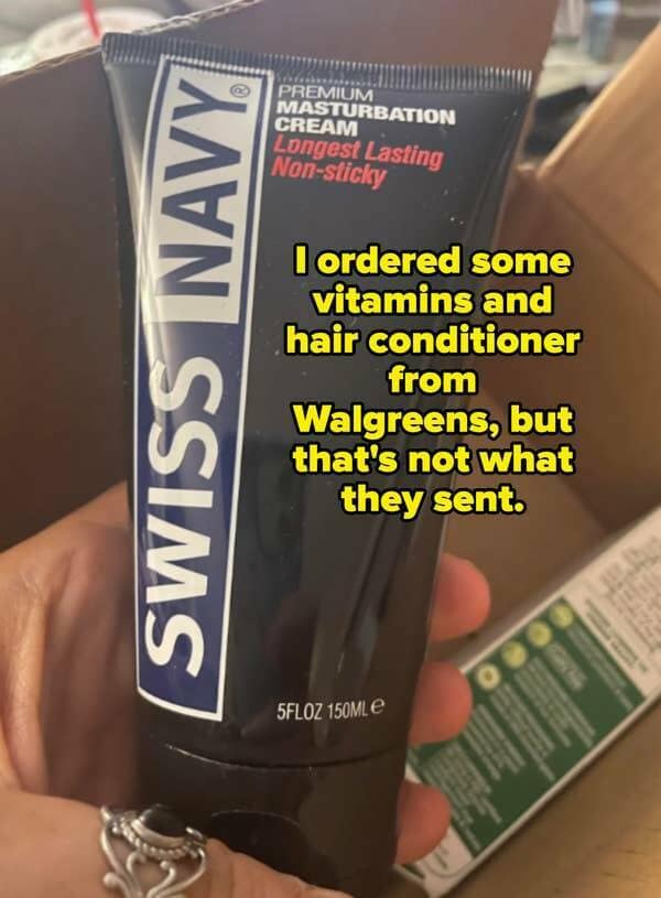 SWISS NAVY PREMIUM MASTURBATION CREAM Longest Lasting Non-sticky I ordered some vitamins and hair conditioner from Walgreens, but that's not what they sent. 5FLOZ 150MLE