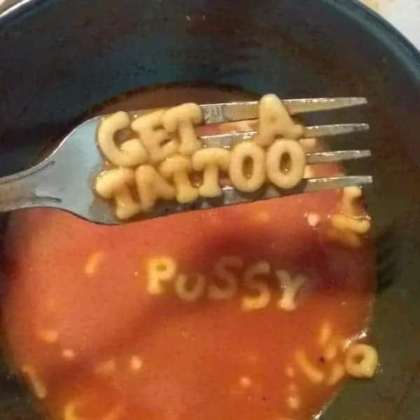get a tattoo spaghettios
