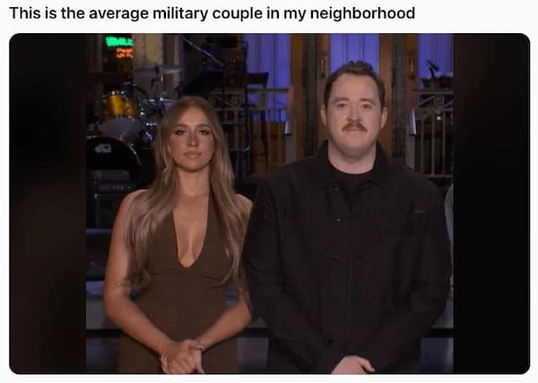 This is the average military couple in my neighborhood
