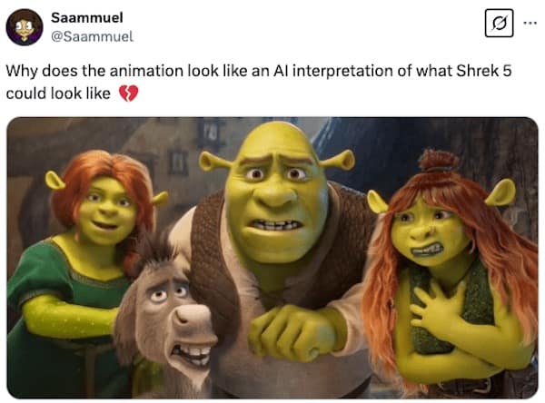 Why does the animation look like an Al interpretation of what Shrek 5 could look like