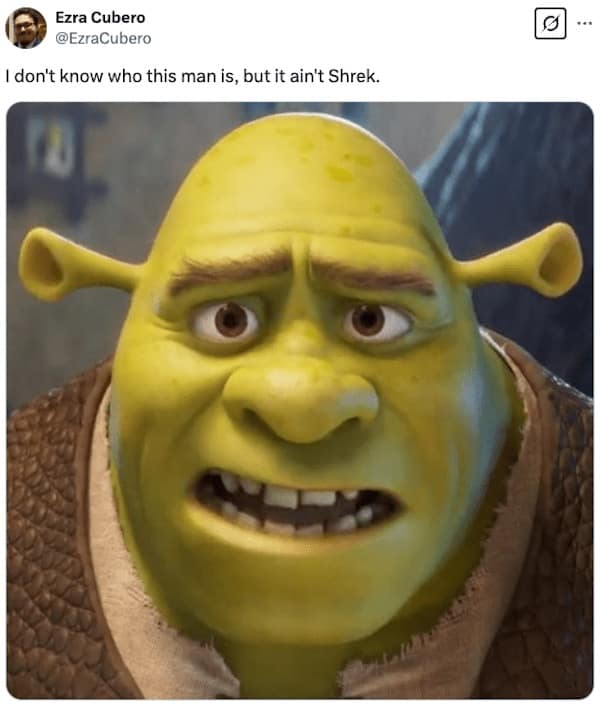 I don't know who this man is, but it ain't Shrek.