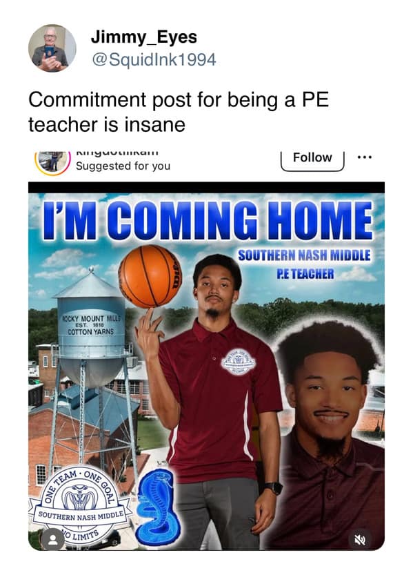 Commitment post for being a PE teacher is insane