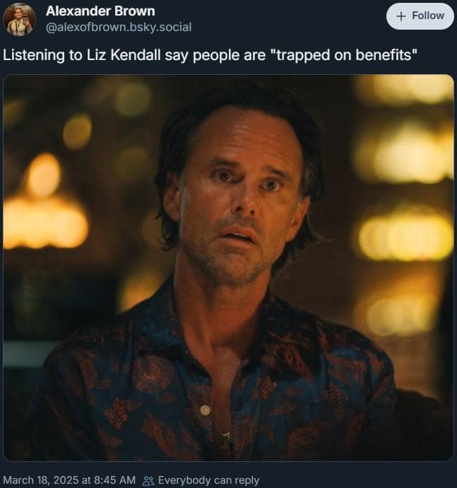 walton goggins meme, walton goggins memes, White Lotus meme, reaction memes, oversharing memes, awkward moment memes, social anxiety memes, relatable reaction memes, uncomfortable reaction memes, stunned expression memes, forced politeness memes
