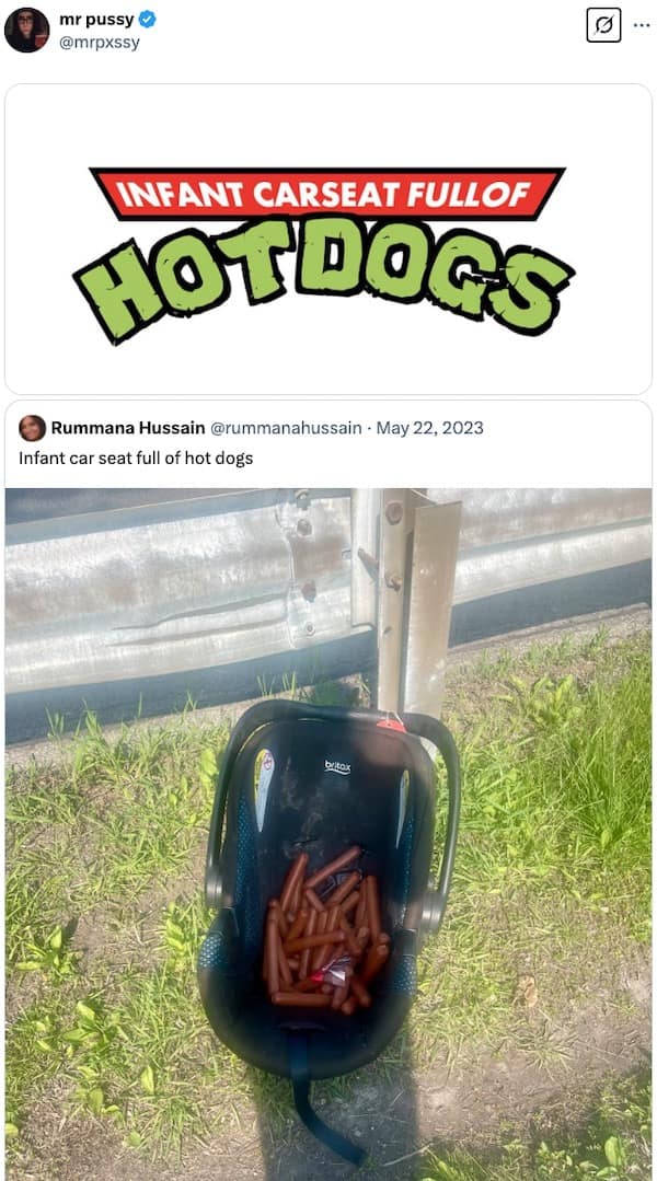 INFANT CARSEAT FULLOF Hotdogs