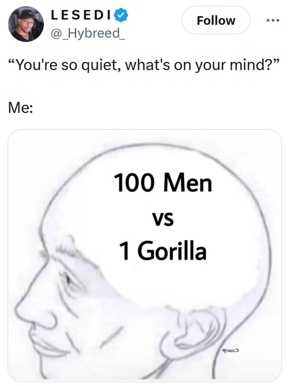 100 men vs 1 gorilla, 100 men vs 1 gorilla, internet debate memes, hypothetical fight memes, gorilla memes, fighting gorilla memes, hypothetical fight memes, imaginary battles, fantasy matchups, impossible scenario jokes