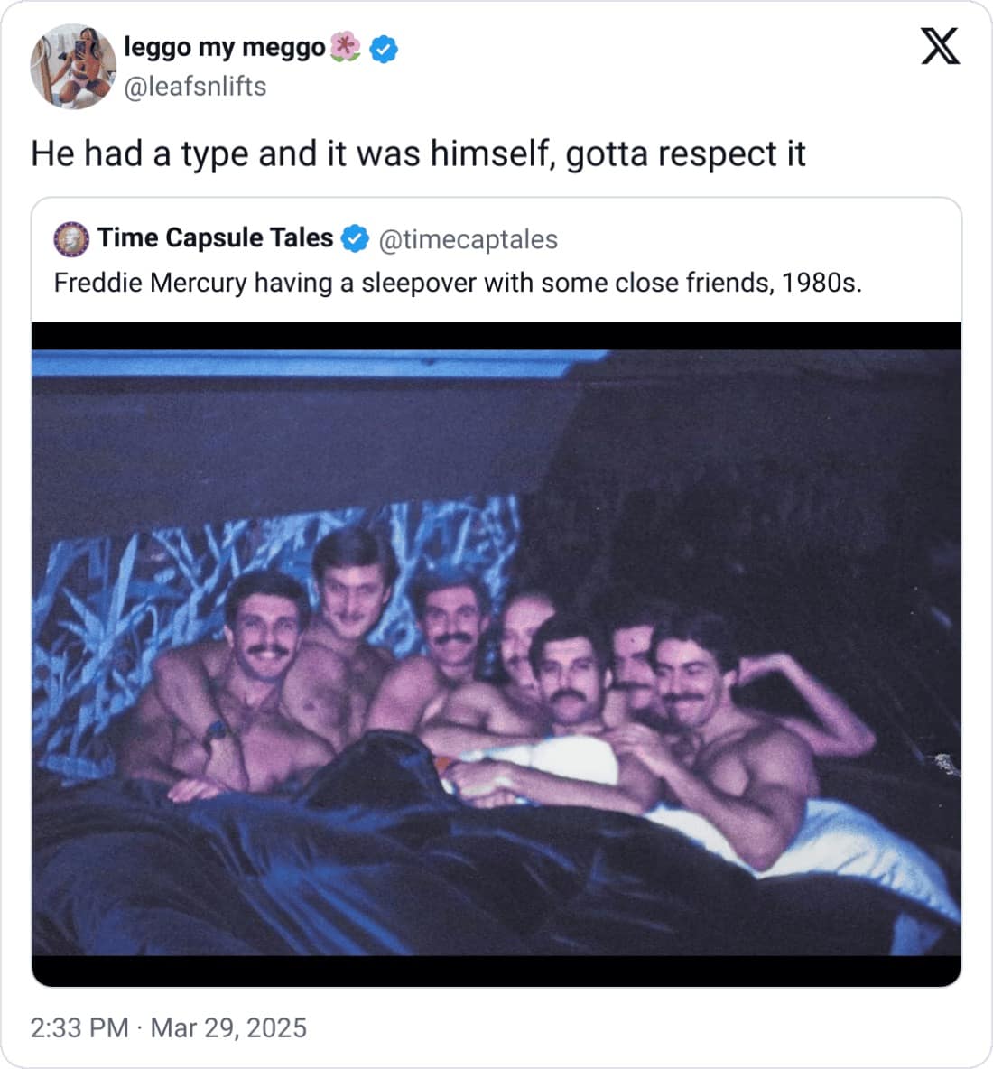 He had a type and it was himself, gotta respect it