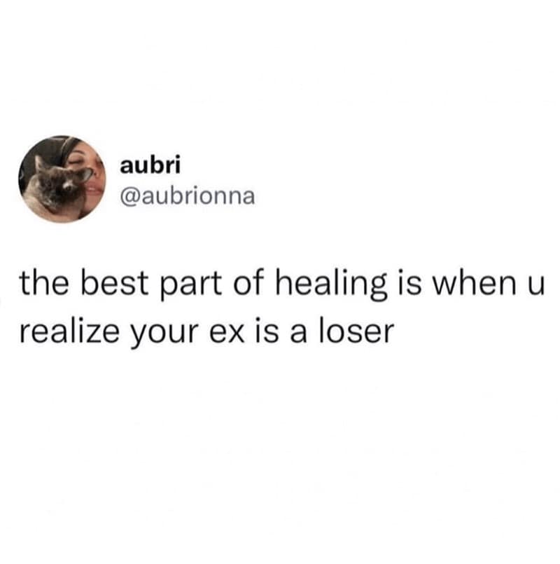 the best part of healing is when u realize your ex is a loser