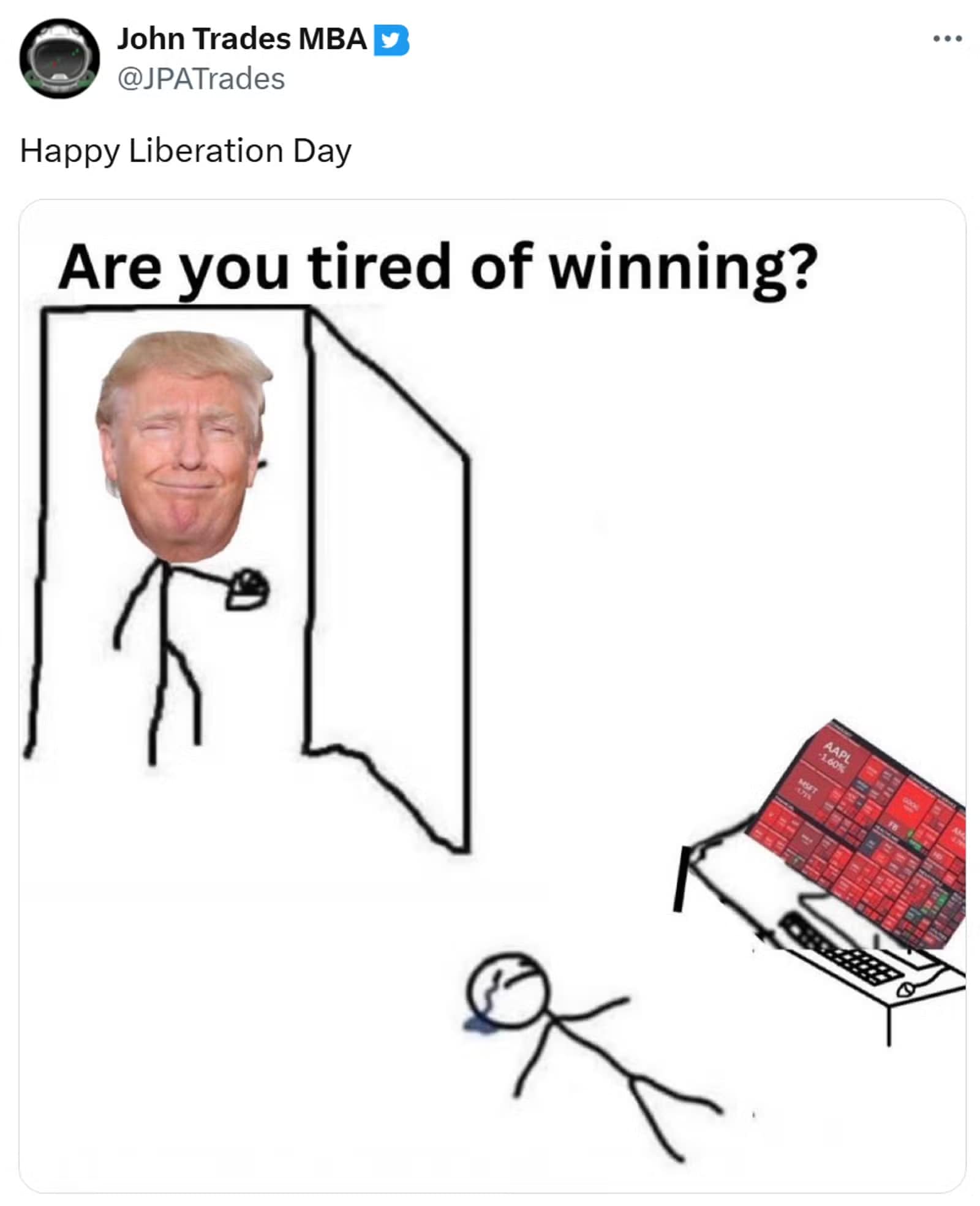 economics memes, stock market memes, trump memes, tariff meme, tariff memes, trump tariff memes, trump tariff meme, financial memes, money humor, finance jokes, wealth memes, trade war jokes, import tax humor, customs memes, economic downturn memes, financial crisis humor, market crash jokes