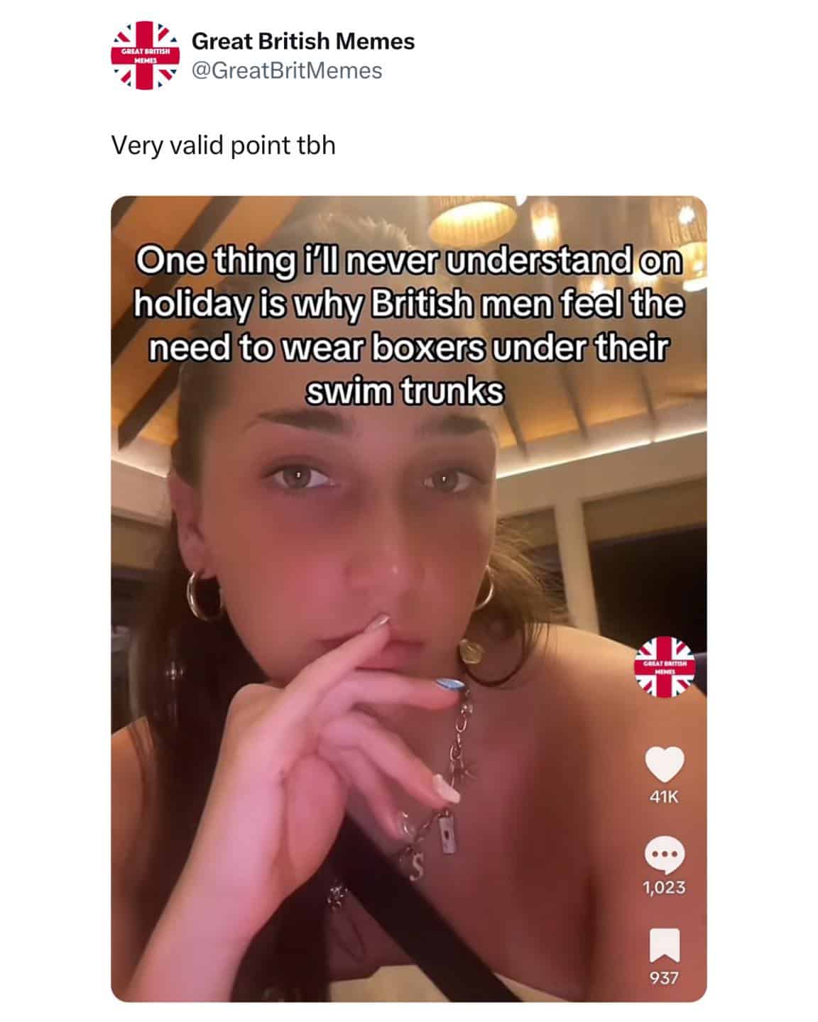 One thing i'll never understand on holiday is why British men feel the need to wear boxers under their swim trunks