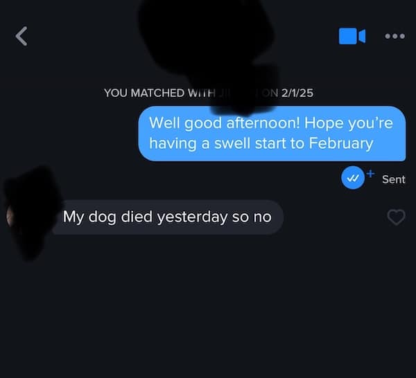 Well good afternoon! Hope you're having a swell start to February Sent My dog died yesterday so