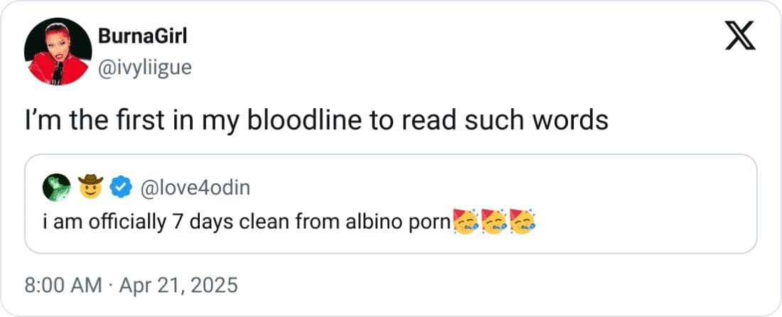 I'm the first in my bloodline to read such words