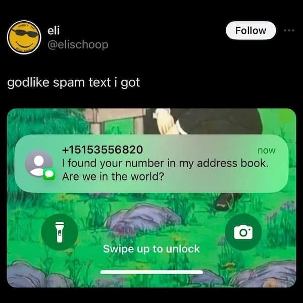 godlike spam text i got