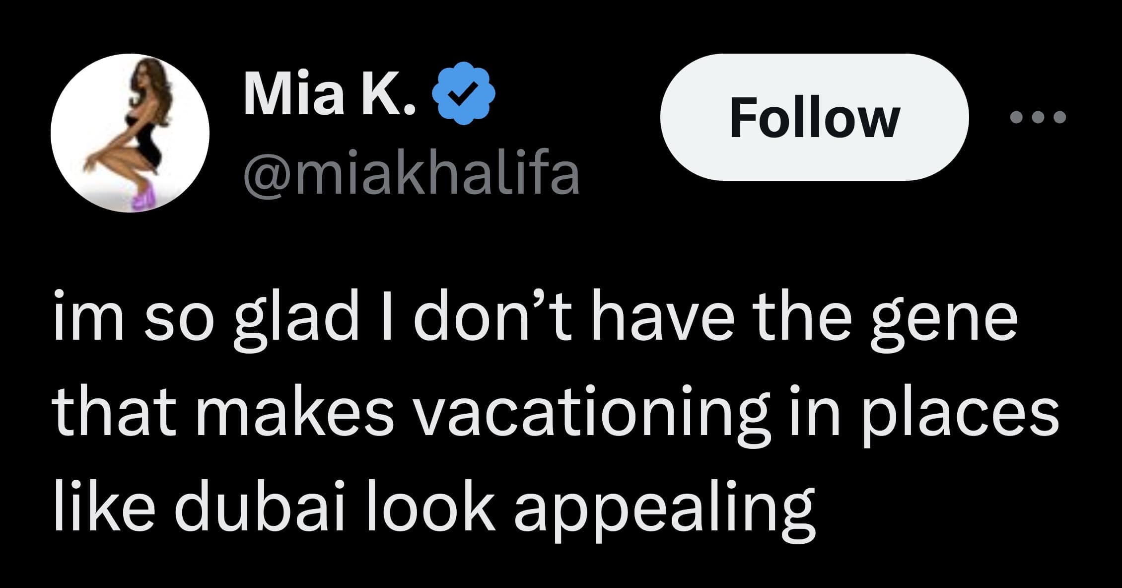 im so glad I don't have the gene that makes vacationing in places like dubai look appealing