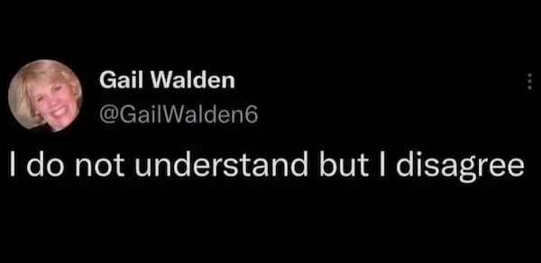 I do not understand but I disagree