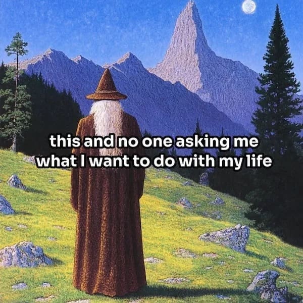 this and no one asking me what I want to do with my life