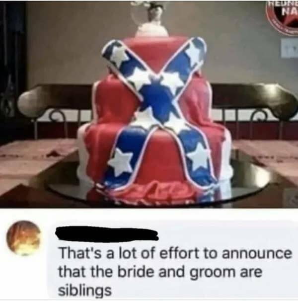 That's a lot of effort to announce that the bride and groom are siblings