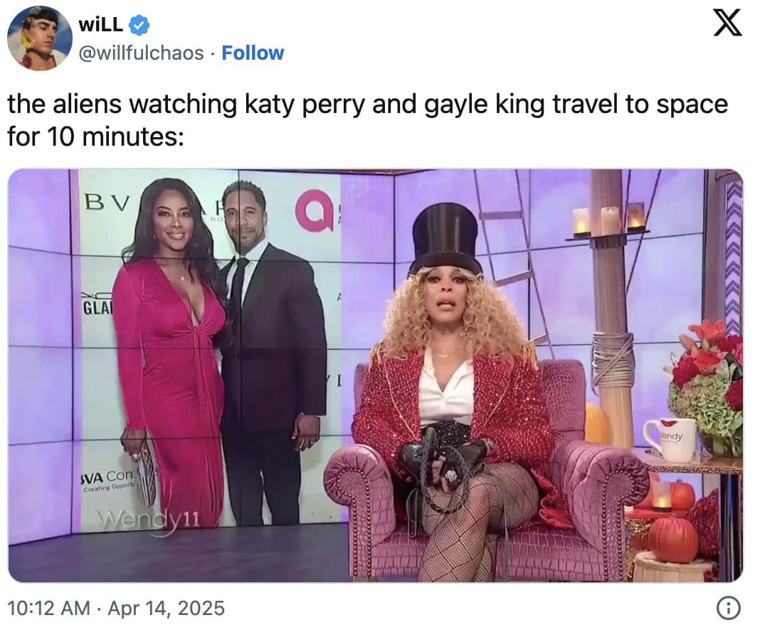 katy perry space memes, blue origin memes, celebrity memes, space travel memes, Jeff Bezos memes, famous people humor, star memes, celebrity jokes, astronaut jokes, rocket humor, space adventure memes, billionaire humor, Amazon founder memes, rich people satire, katy perry in space, katy perry space travel, gayle in space