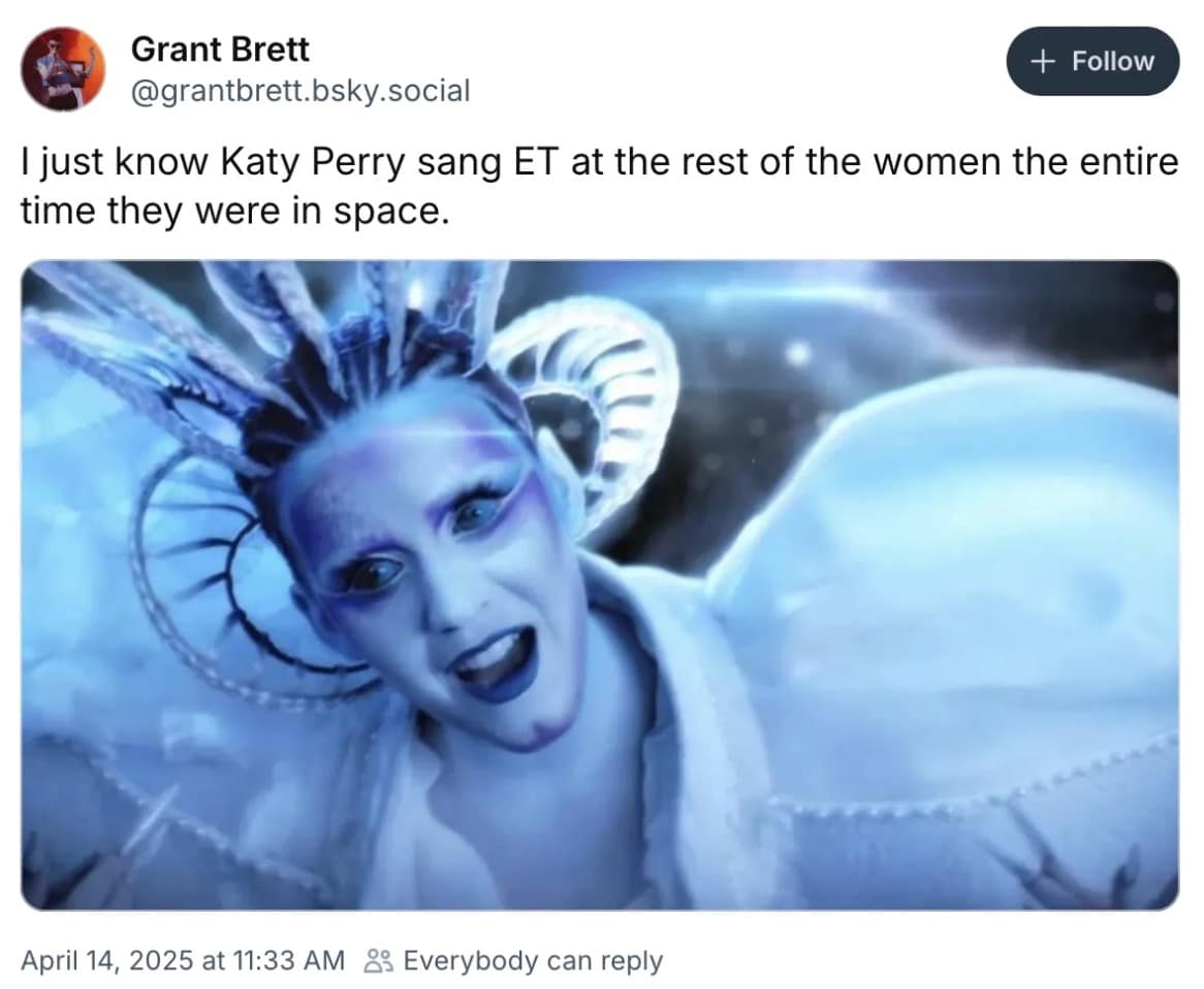 katy perry space memes, blue origin memes, celebrity memes, space travel memes, Jeff Bezos memes, famous people humor, star memes, celebrity jokes, astronaut jokes, rocket humor, space adventure memes, billionaire humor, Amazon founder memes, rich people satire, katy perry in space, katy perry space travel, gayle in space