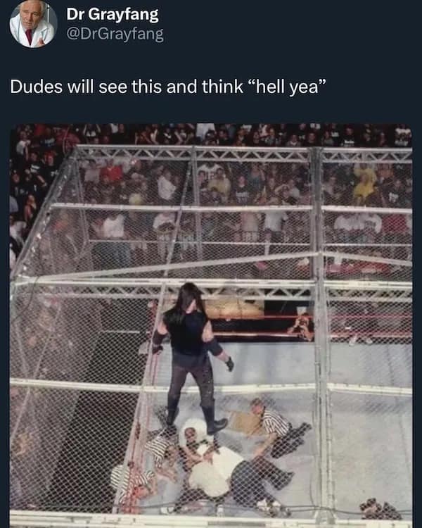 Dr Grayfang @DrGrayfang Dudes will see this and think "hell yea"