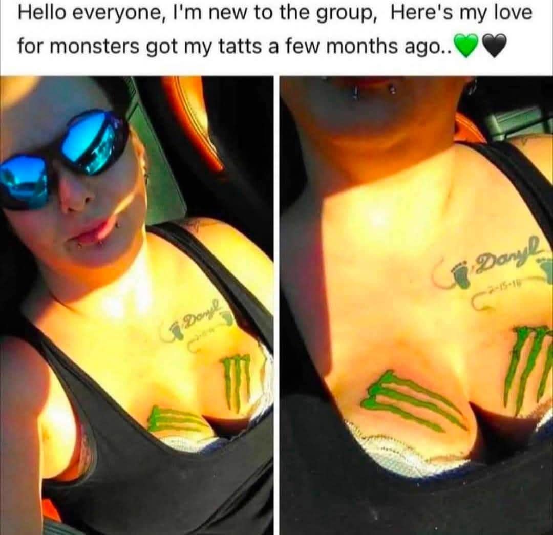 Hello everyone, I'm new to the group, Here's my love for monsters got my tatts a few months ago. = Donl