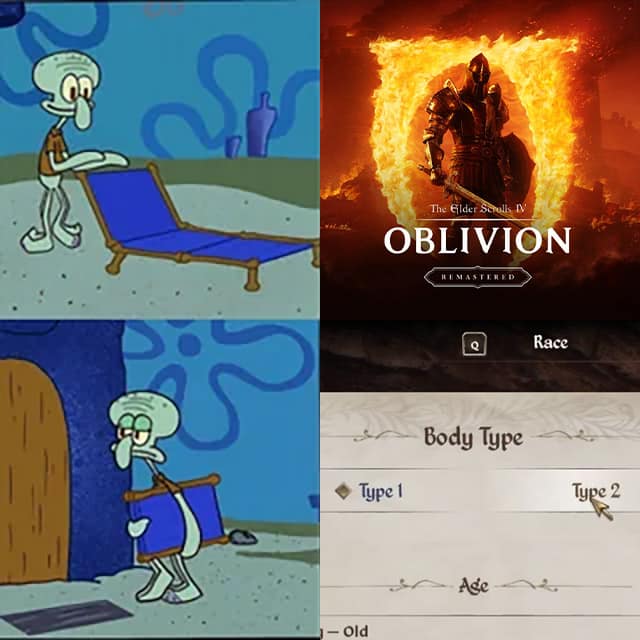 oblivion remastered memes, oblivion remake memes, oblivion memes, elder scrolls memes, bethesda memes, oblivion remaster, oblivion remake, new oblivion game, unreal engine remake, rpg remake, nostalgia gaming