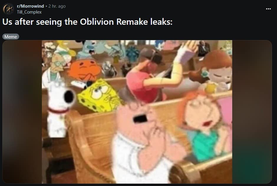 oblivion remastered memes, oblivion remake memes, oblivion memes, elder scrolls memes, bethesda memes, oblivion remaster, oblivion remake, new oblivion game, unreal engine remake, rpg remake, nostalgia gaming