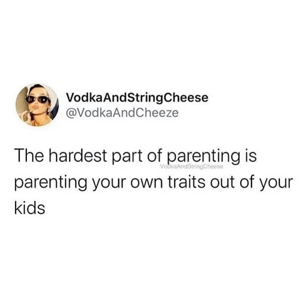 The hardest part of parenting is parenting your own traits out of your kids