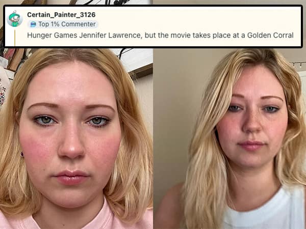 Hunger Games Jennifer Lawrence, but the movie takes place at a Golden Corral