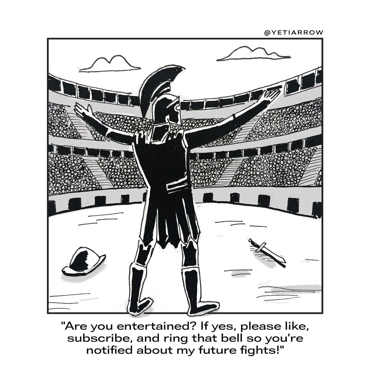 single panel comics, yetiarrow, funny online web comics, one frame comics, minimalist cartoons, gag panels, web comics, digital strips, online funnies, cartoon humor, comic jokes, punchline art, comic strip laughs, daily panel gags, quick comic bites