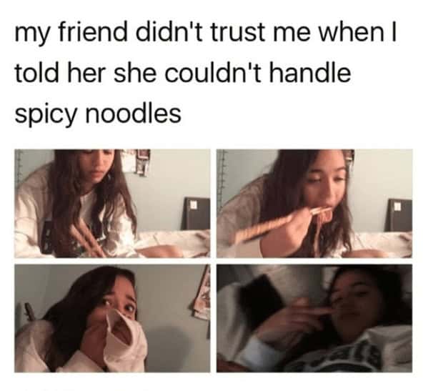 spicy food memes, food memes, hot food memes, fiery food memes, chili memes, spicy challenges, scalding taste tests, pepper showdowns, fiery food jokes, burning flavor jokes, hot sauce quips, chili pepper humor, pepper puns, blazing pepper references