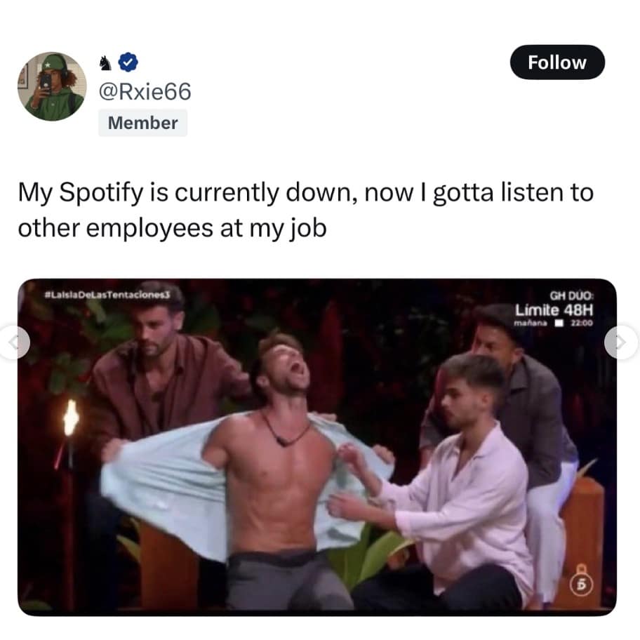 spotify crash memes, spotify outage memes, spotify down memes, music app memes, app crash memes, streaming memes, playlist humor, music streaming jokes, song app memes, software outage jokes, app downtime humor, tech fail memes, online music humor, subscription service jokes, playlist disaster memes, spotify outage