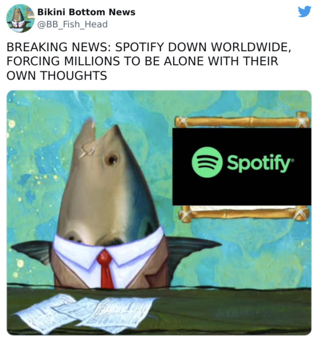 spotify crash memes, spotify outage memes, spotify down memes, music app memes, app crash memes, streaming memes, playlist humor, music streaming jokes, song app memes, software outage jokes, app downtime humor, tech fail memes, online music humor, subscription service jokes, playlist disaster memes, spotify outage
