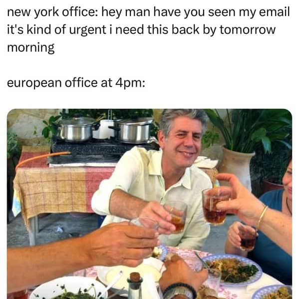 new york office: hey man have you seen my email it's kind of urgent i need this back by tomorrow morning european office at 4pm: