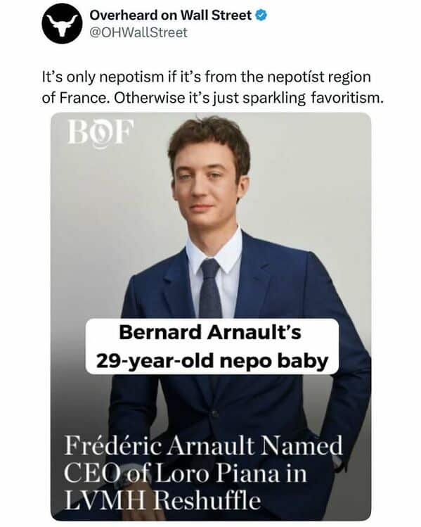 It's only nepotism if it's from the nepotíst region of France. Otherwise it's just sparkling favoritism.