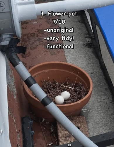 1. Flower pot 7/10 -unoriginal -very tidy! -functional