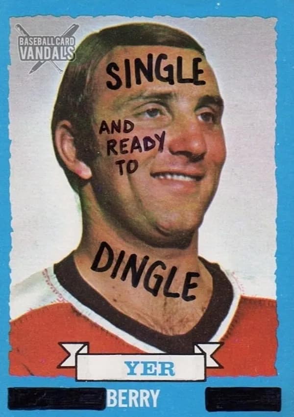 baseball card vandals, vandalized baseball cards, baseball memes, sports memes, funny baseball cards, trading card humor, baseball card jokes, defaced cards, card collecting memes, baseball humor, sports card memes, funny sports memes, baseball card collection, hobby memes, doodle memes, baseball comedy, card collector jokes, MLB memes, trading cards humor, baseball card dump