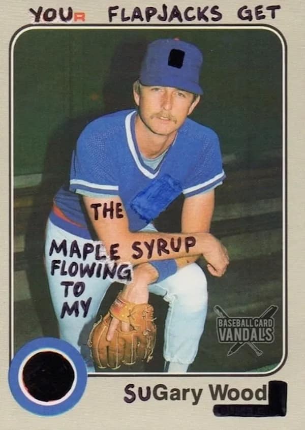 baseball card vandals, vandalized baseball cards, baseball memes, sports memes, funny baseball cards, trading card humor, baseball card jokes, defaced cards, card collecting memes, baseball humor, sports card memes, funny sports memes, baseball card collection, hobby memes, doodle memes, baseball comedy, card collector jokes, MLB memes, trading cards humor, baseball card dump