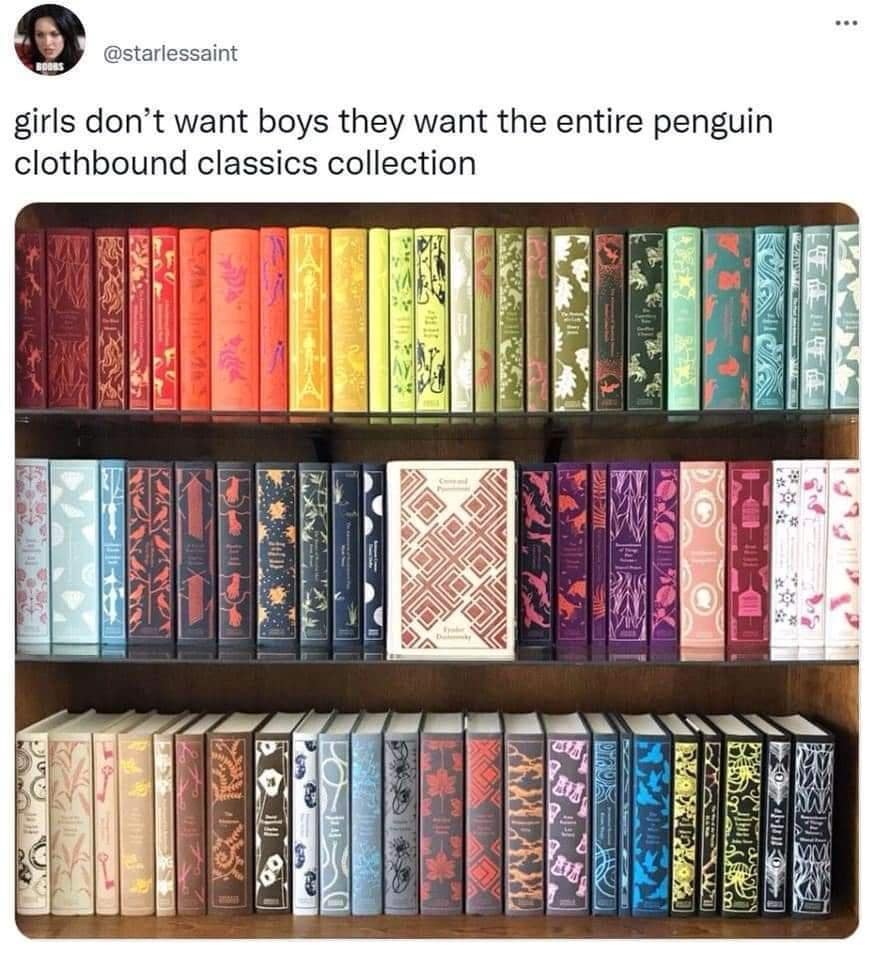 @starlessaint girls don't want boys they want the entire penguin clothbound classics collection